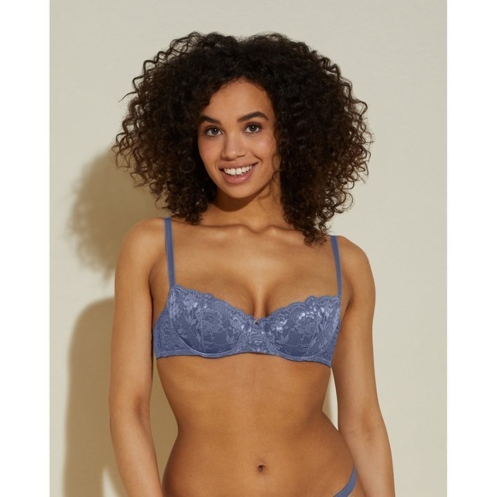 Cosabella Never Say Never Push Up Balconette Bra Luzerne Blue‎ Made Italy 32D